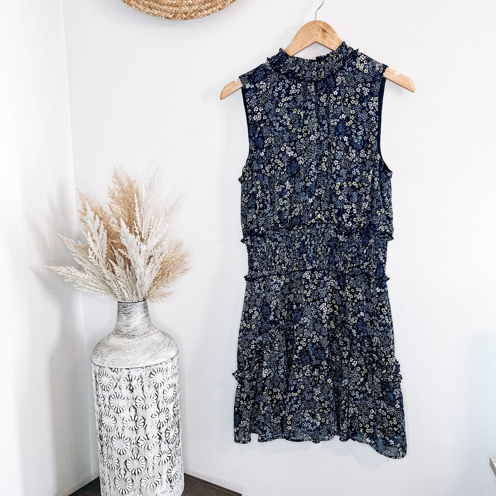 1. State Navy Floral Sleeveless Mini Dress